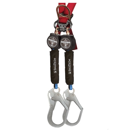 Falltech DuraTech Mini Web Self-Retracting Lifeline With Alignment Clip and Steel Rebar Hooks, 310 lb Load, 6 72706TB3